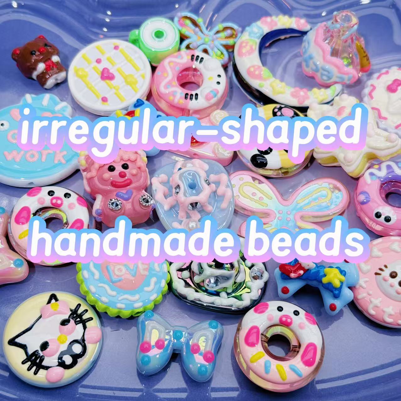 Lucky game-irregular-shaped handmade beads