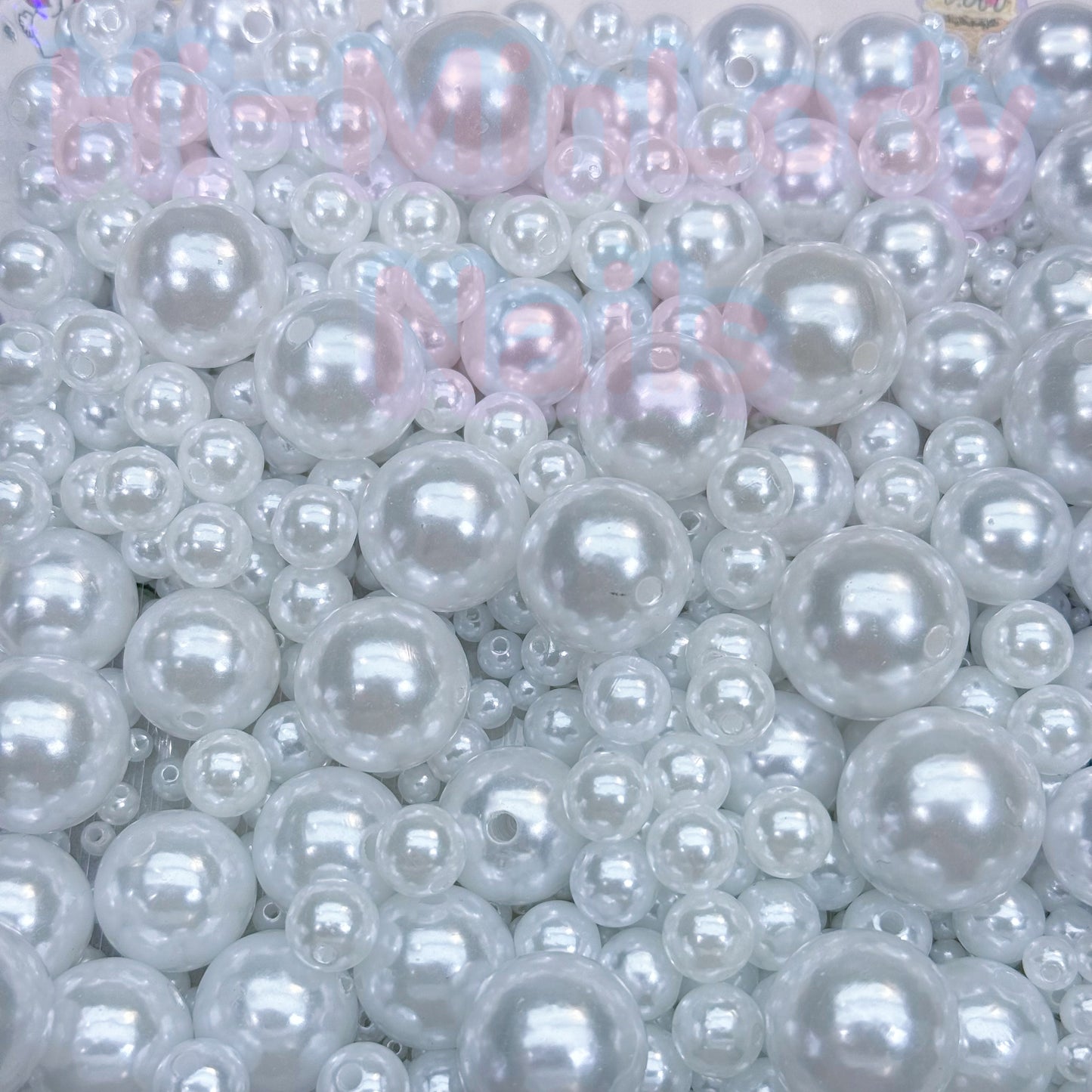 Pearl-Gloss White Acrylic Beads(for bracelet,necklace, phone chains,beadable pens,keychains)