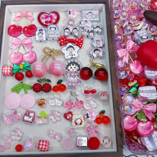 (BOGO)Acrylic beads- Cherry Dolly(for keychains,phonechains,beadable pens)