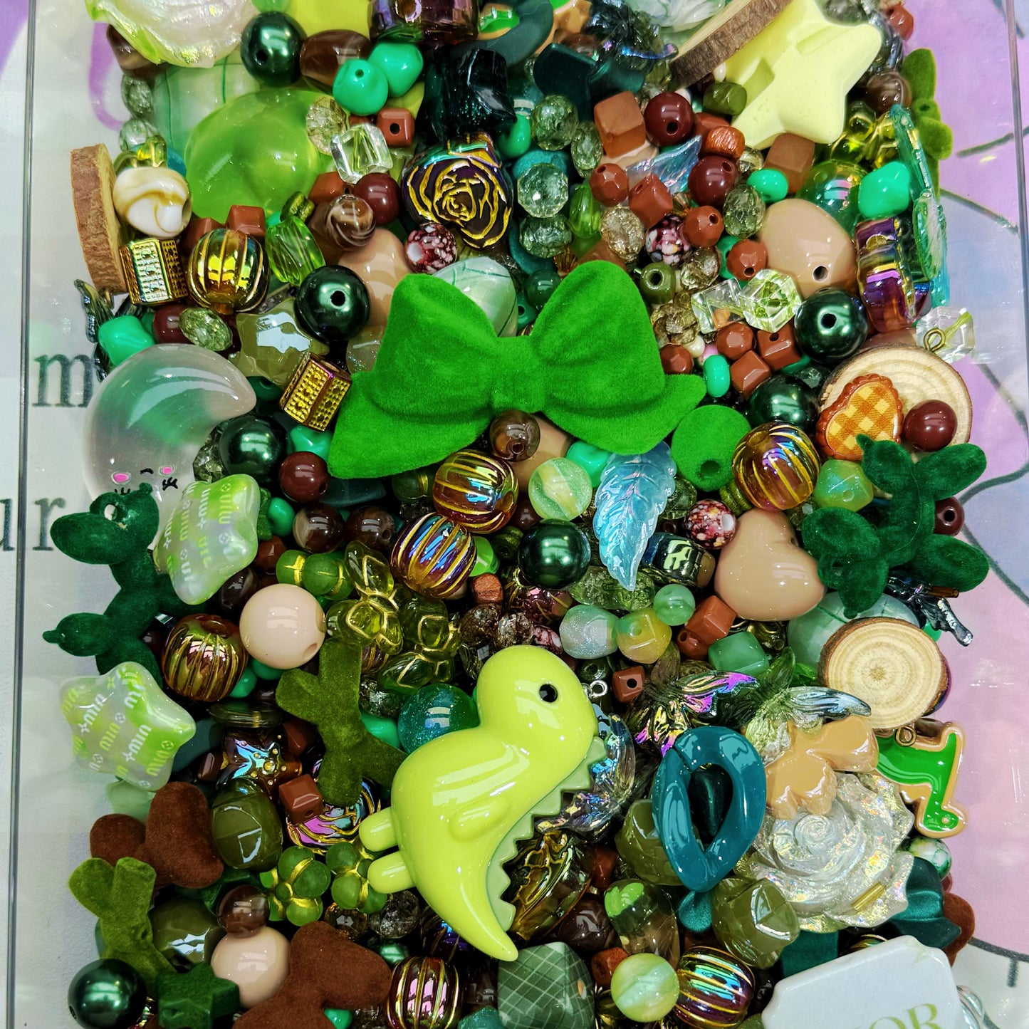 Acrylic bead - Forest Baroque