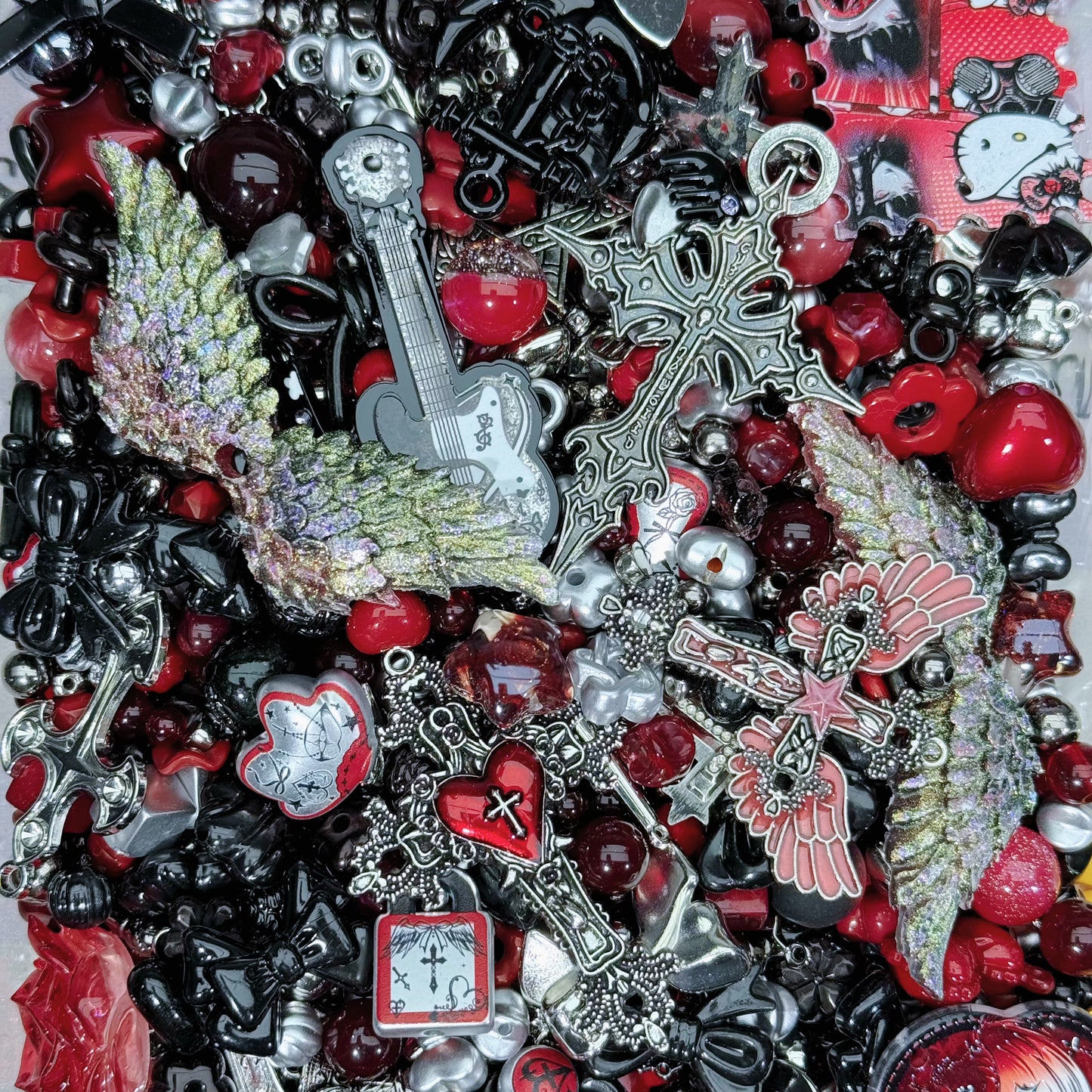 Acrylic beads- Gothic Dark Red(for keychains,phone chains,beadable pen)