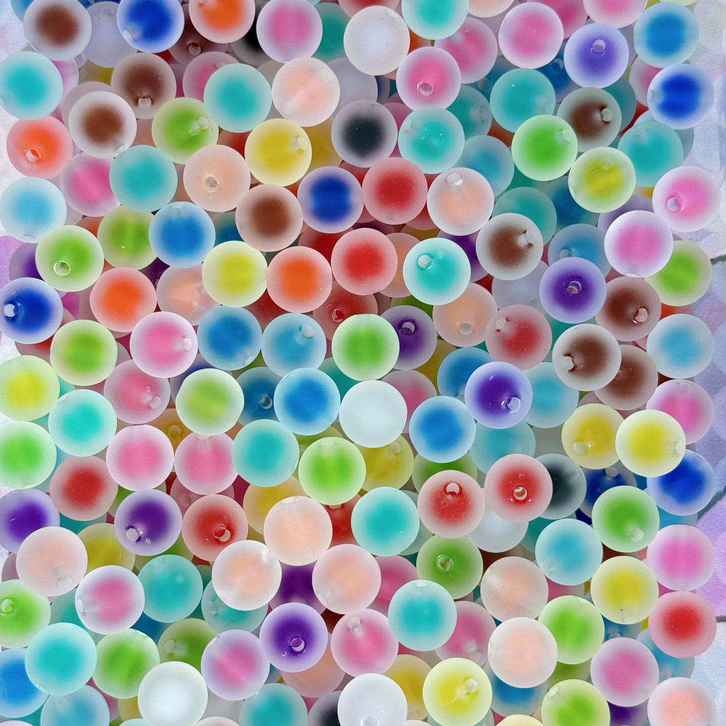 Acrylic beads- Frosted Sugar core beads