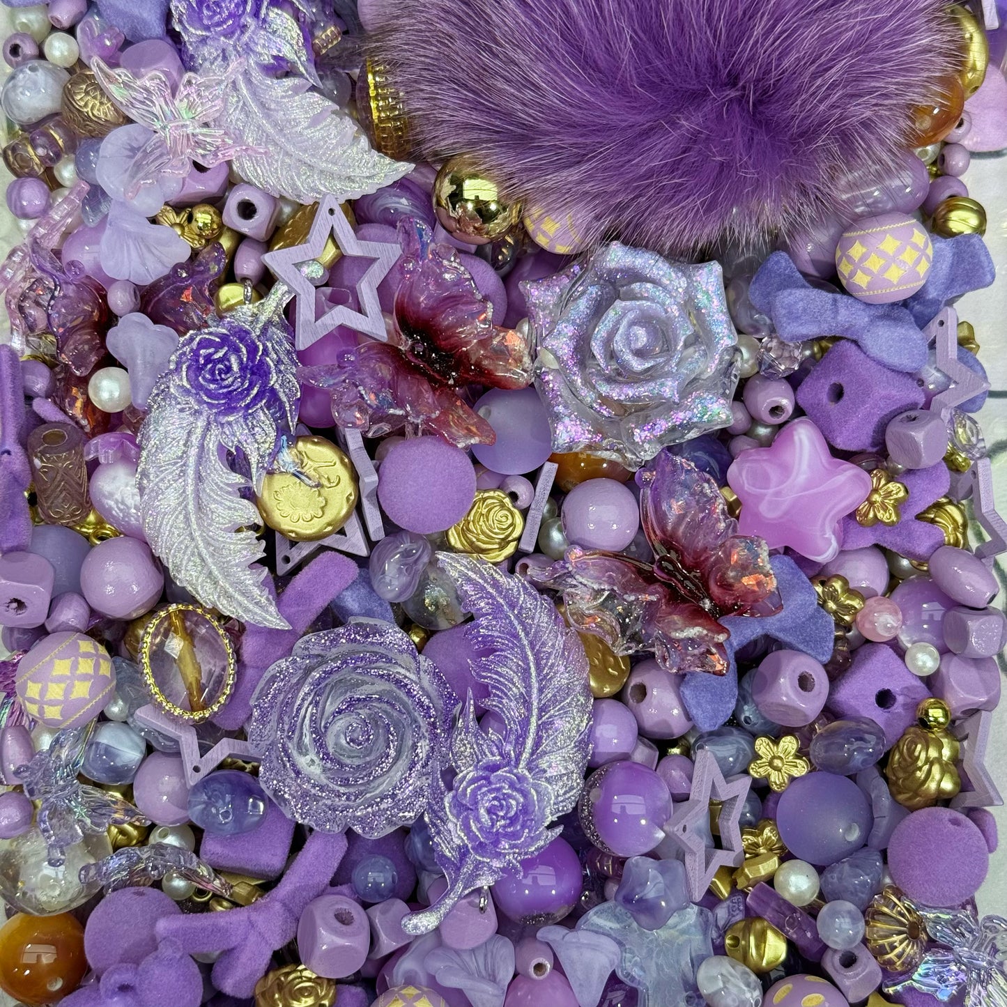 Acrylic beads-Haze Purple (for keychains,phonechains,beadable pens,car charms)