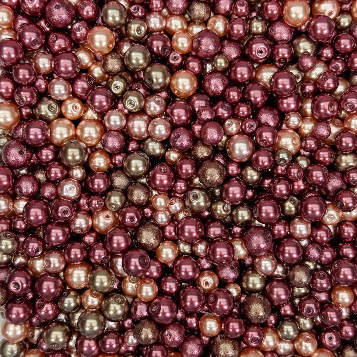 Glass pearls-Maillard Brown (for DIY bracelets, necklaces, earrings, bag chains and bag charm crafts)