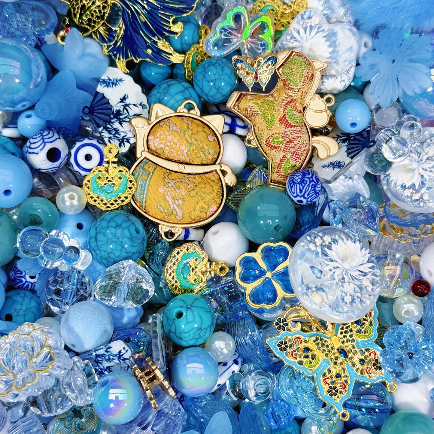 Acrylic beads-Rich Blue (for keychains,phonechains,beadable pens,car charms)