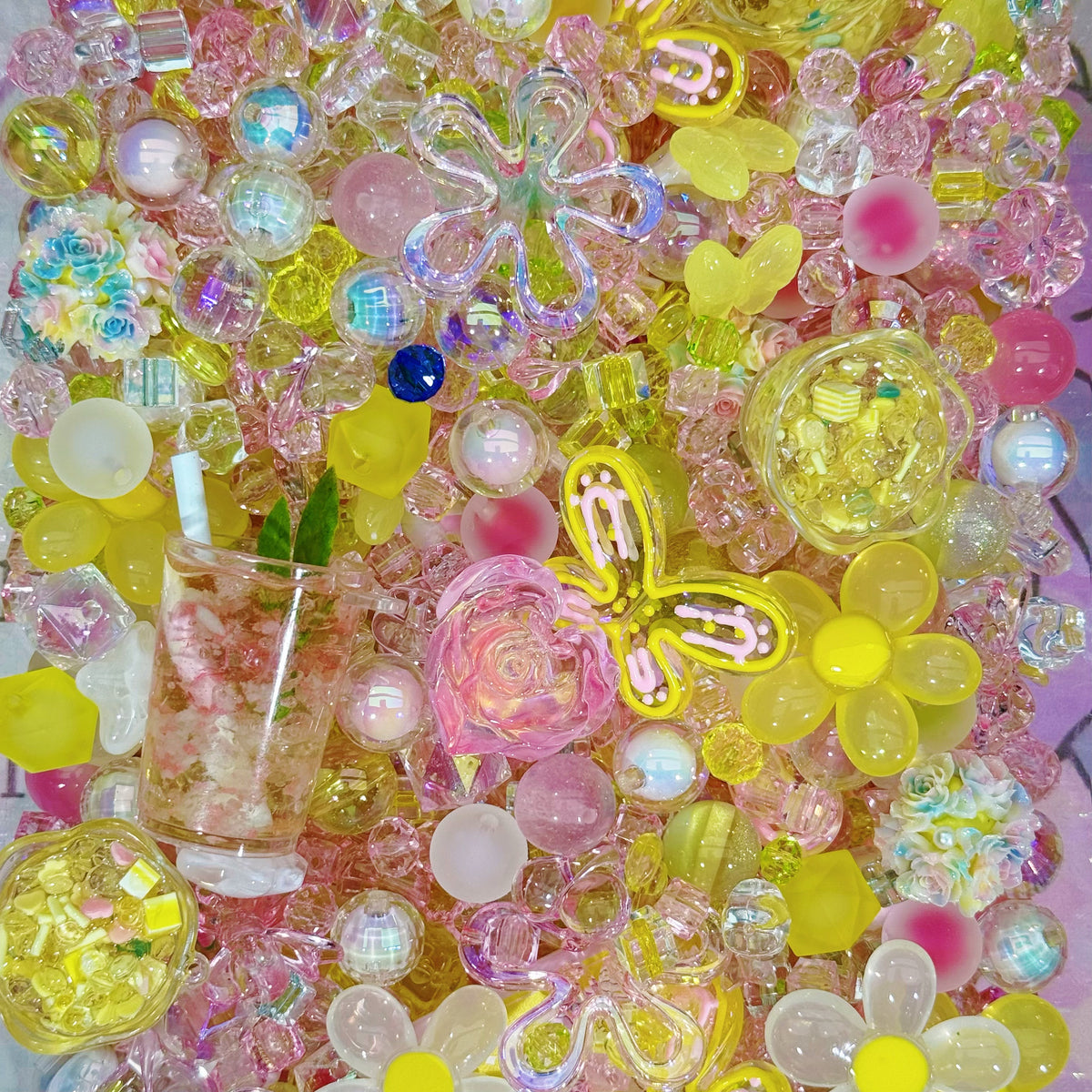 Acrylic beads-Spring Peach(for keychains,phonechains,beadable pens,car charms)