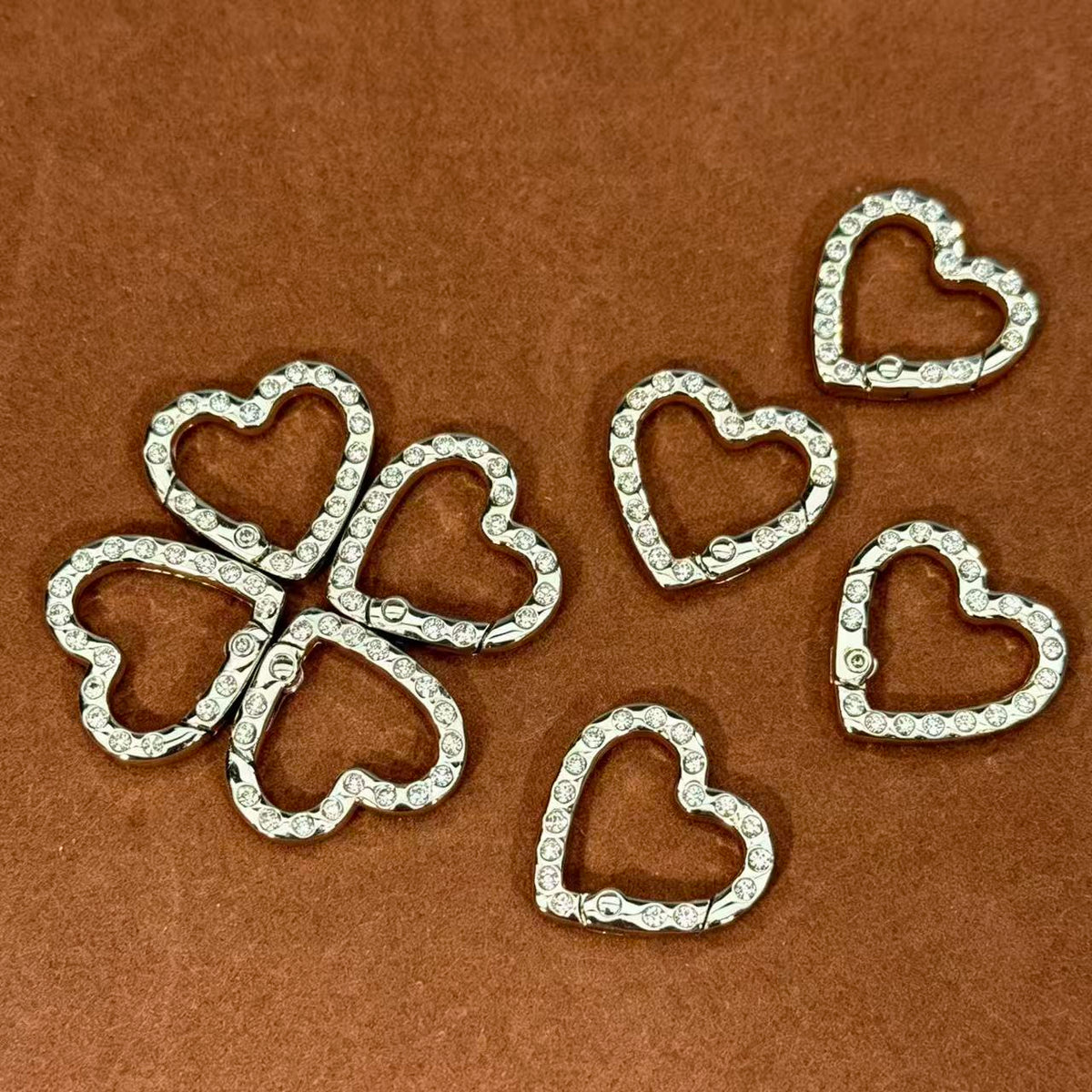 Tool-Heart Diamond spring ring(gold&sliver)