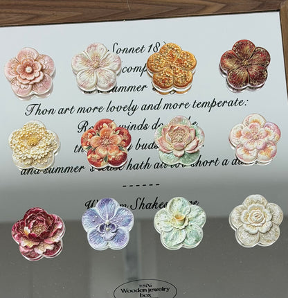 Acrylic charms-12 Styles Seasonal Flowers （for keychains,phonechains,beadable pens,car charms)