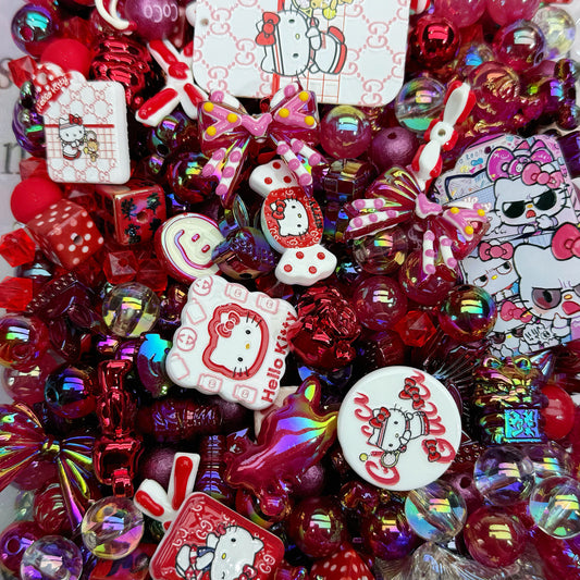 （BOGO）Acrylic Bead-Spicy Red(for keychains.phonechains,beadable pens and anything DIY)