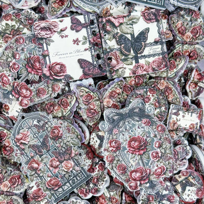Acrylic Slice-Victoria Rose&Butterfly （for keychains,phonechains,beadable pens,car charms)