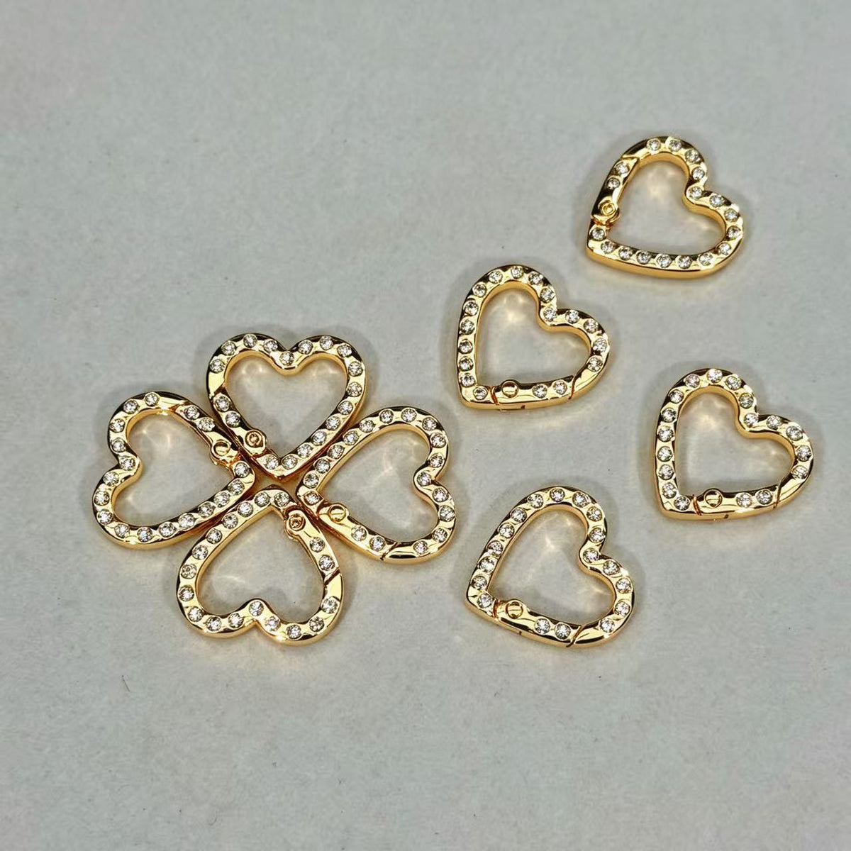 Tool-Heart Diamond spring ring(gold&sliver)