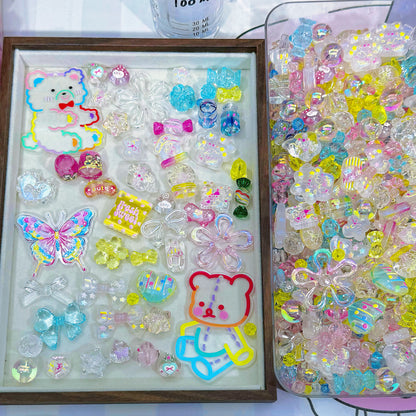 Acrylic beads- Colorful Clear painting