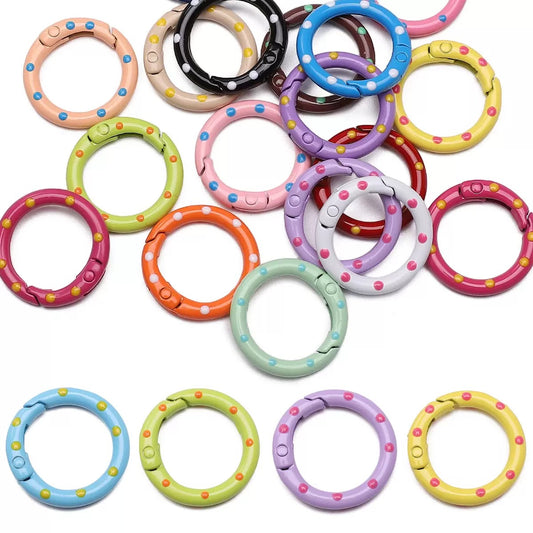 Tool-Dot keychains spring ring 25mm（mix color）