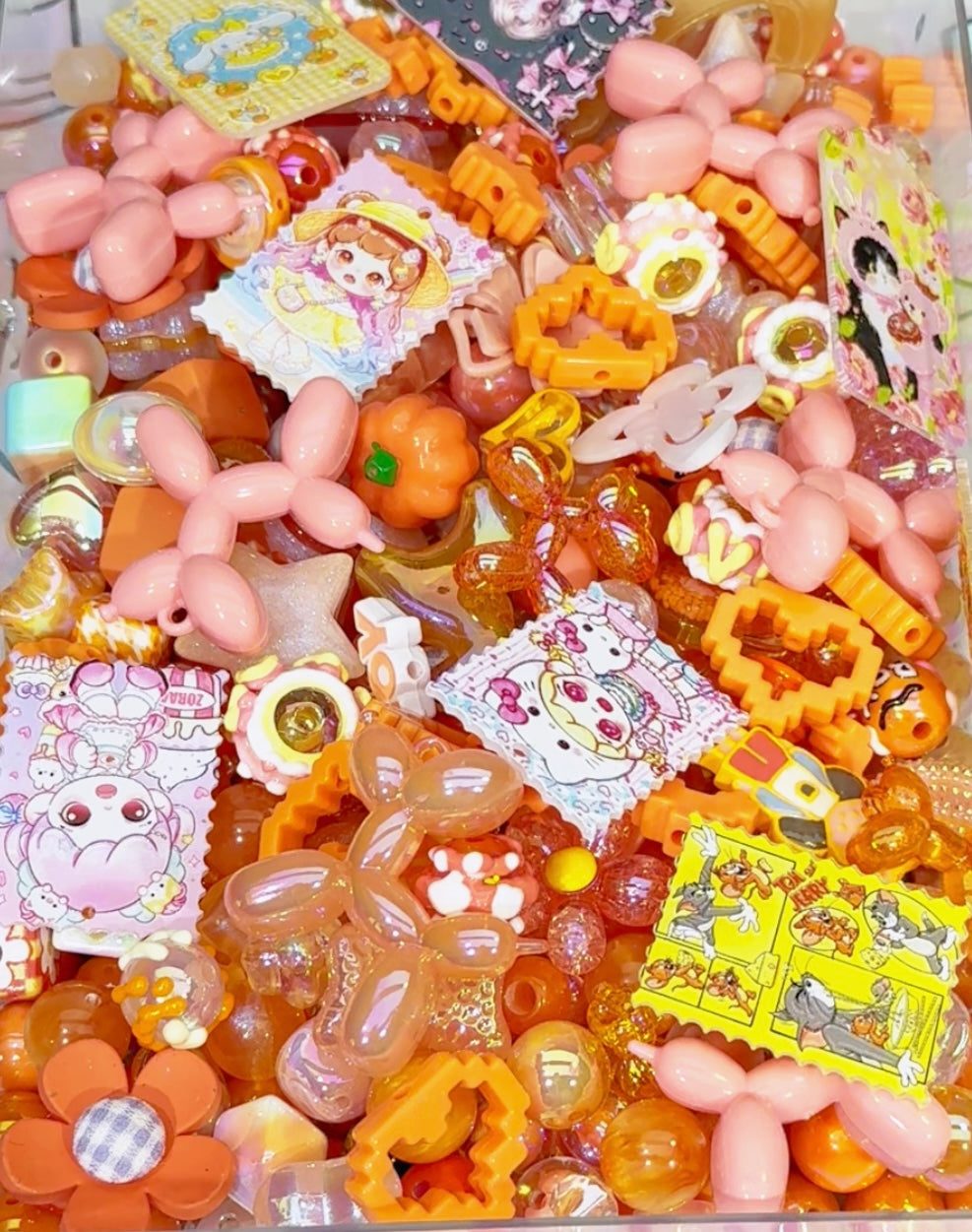 Acrylic beads-Candy Orange(for phone chains,beadable pens:keychains)