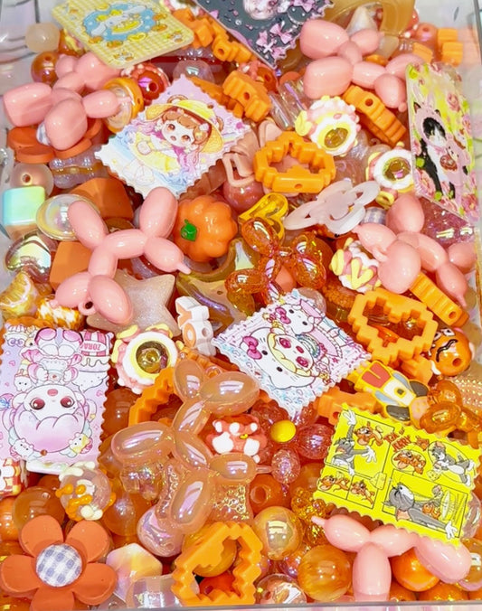 （BOGO）Acrylic beads-Candy Orange(for phone chains,beadable pens:keychains)