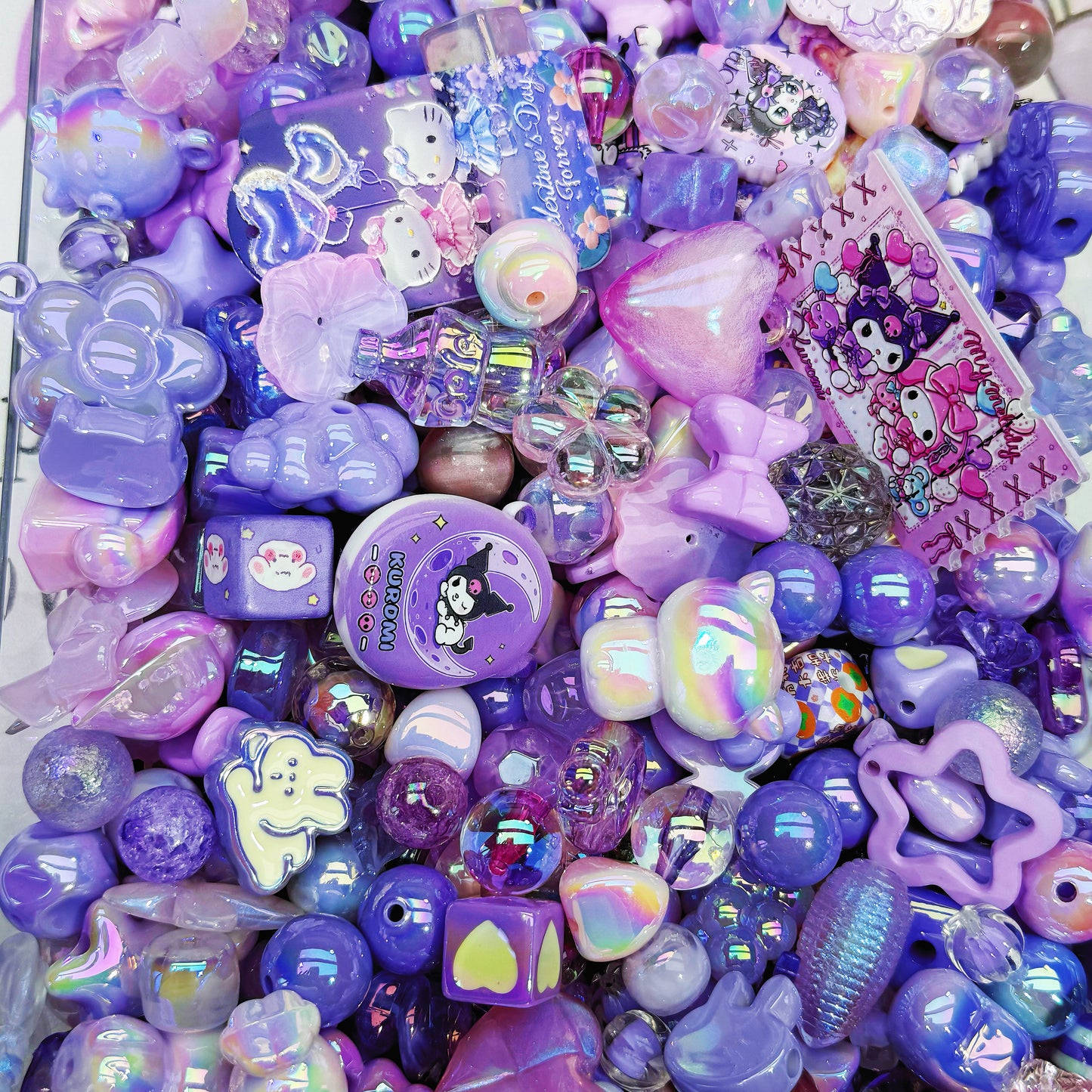 BOGO-Acrylic beads-Purple Dreamy(for keychains,phonechains,beadable pens)