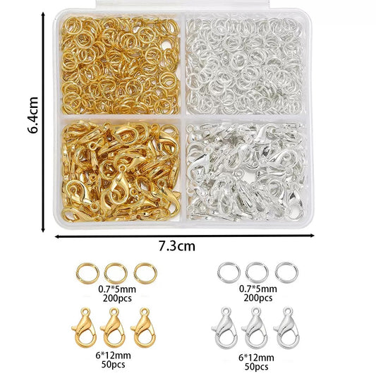 Tool-Lobster Clasps and Open Jump Rings Set,（Jewelry Making Findings Kit for DIY Bracelet Necklace Craft）