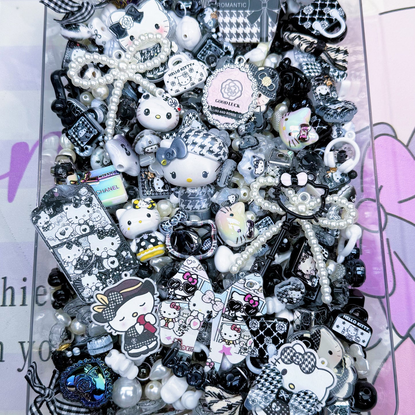 Acrylic beads - French Style Kitty