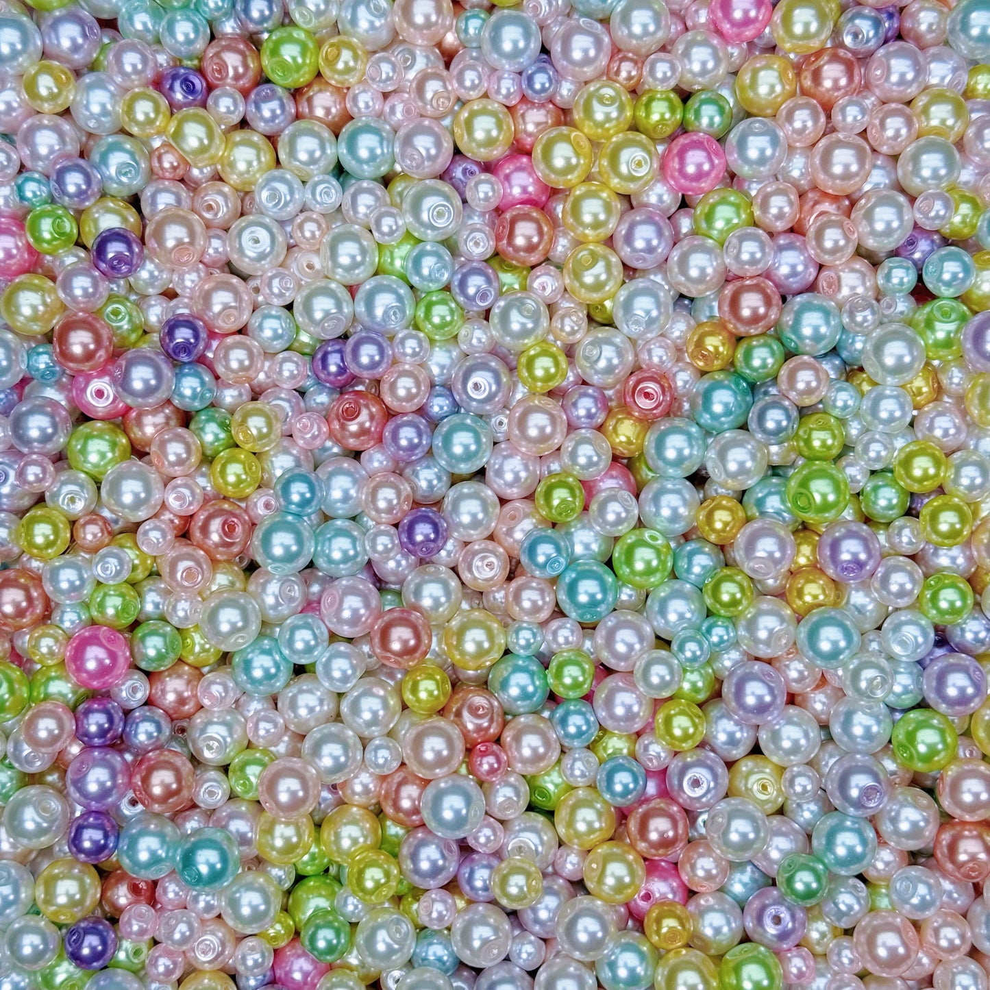 Glass pearls- Rainbow(for necklace,bracelet,earrings)