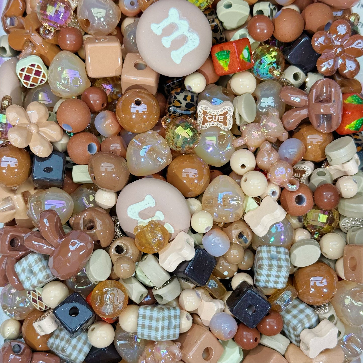 (BOGO)Acrylic beads-Milk Coffee （for keychains,phonechains,beadable pens,car charms)