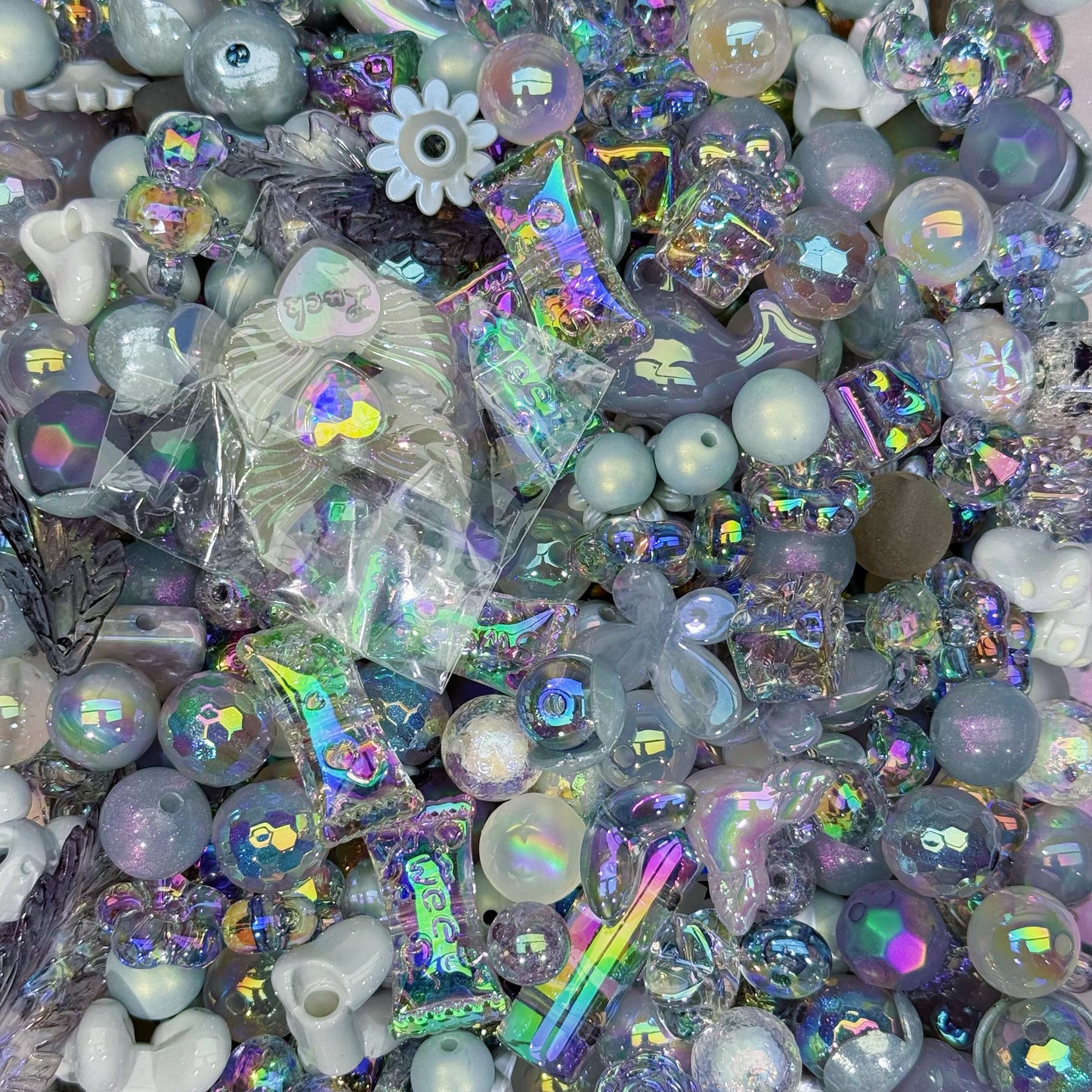 Acrylic beads-Grey （for keychains,phonechains,beadable pens,car charms)