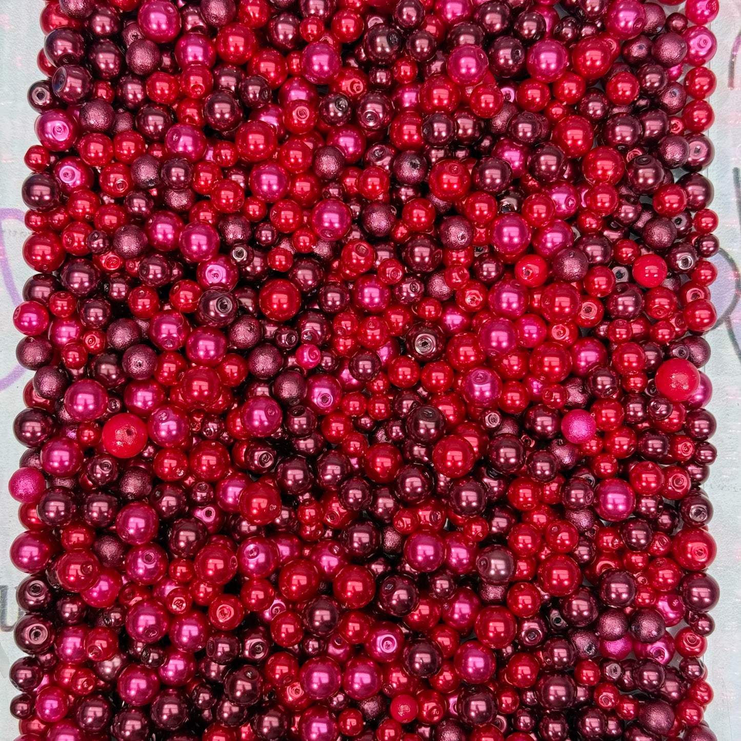 Glass pearls-Wine Ruby（for DIY bracelets, necklaces, earrings and bag chain crafts）