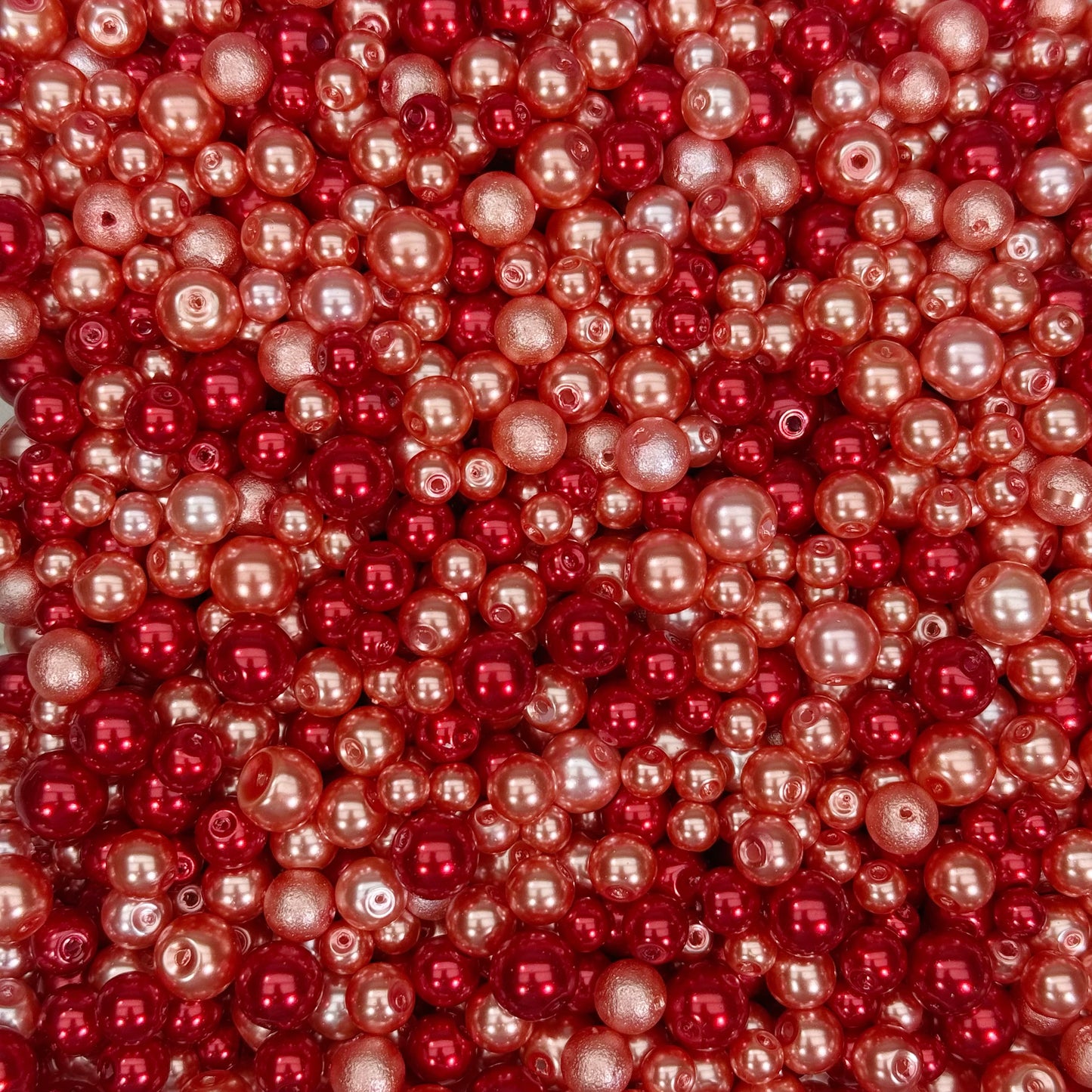 Glass pearls-Coral Glow(for DIY bracelets, necklaces, earrings and bag chain crafts)