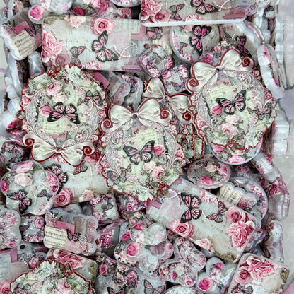Acrylic slices-Vintage Rose （for keychains,phonechains,beadable pens,car charms)