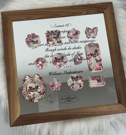 Acrylic slices-Vintage Rose （for keychains,phonechains,beadable pens,car charms)