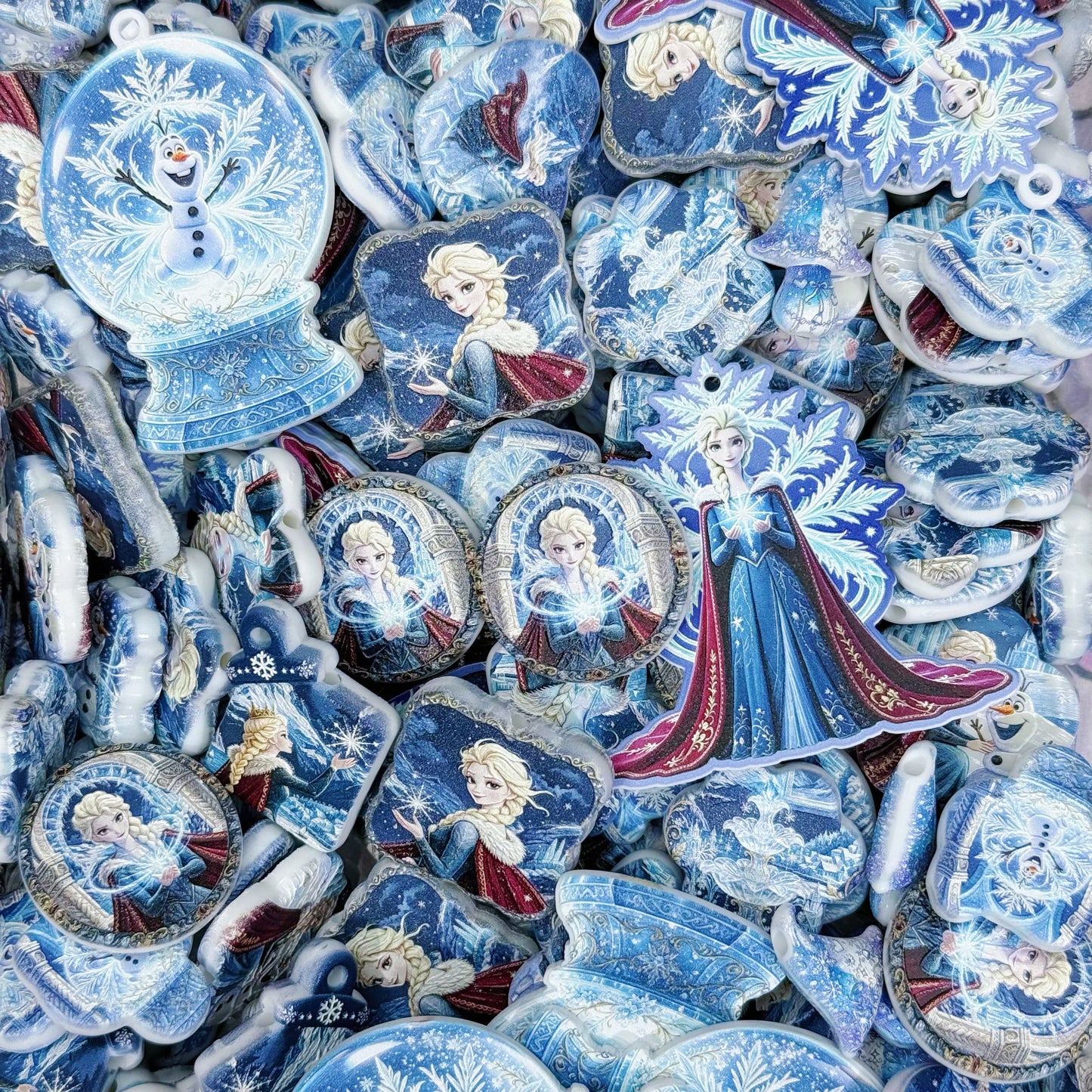 Acrylic Slice-Ice Snow （for keychains,phonechains,beadable pens,car charms)