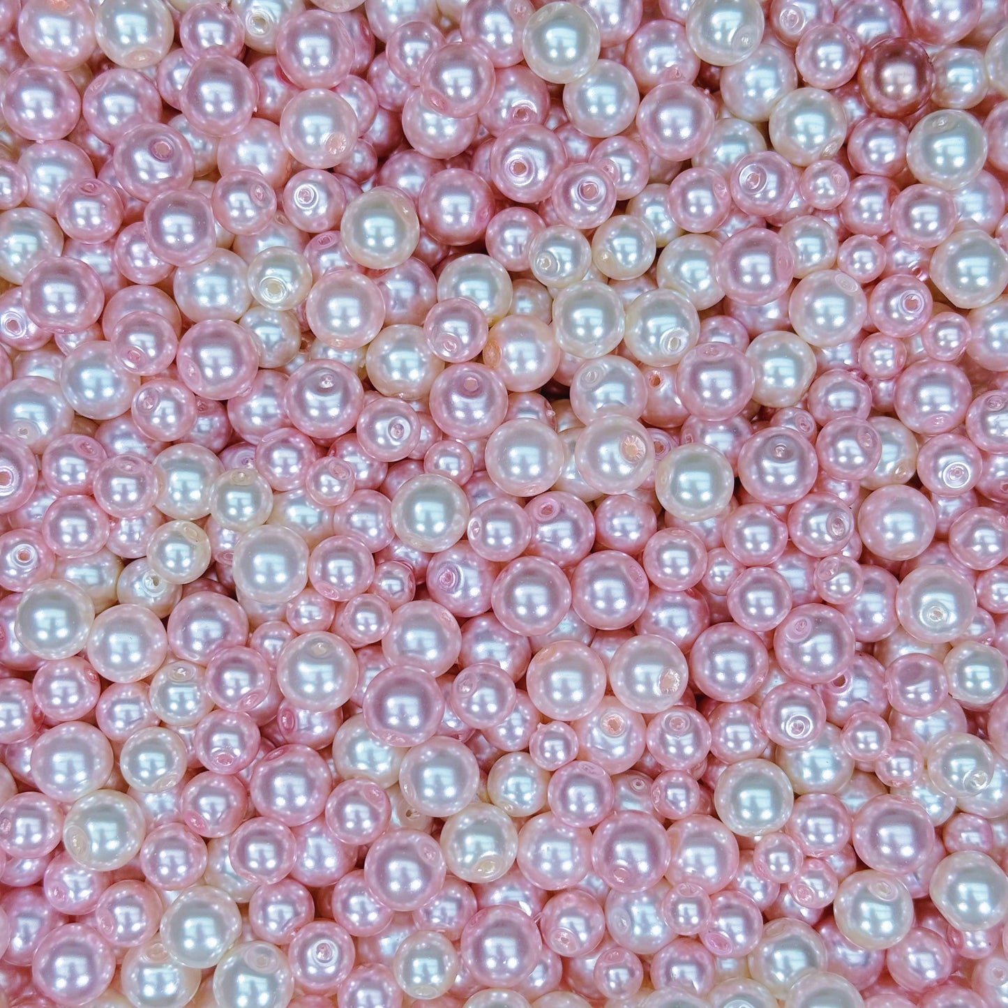 Glass pearls-Pink White（for bracelets，necklace）