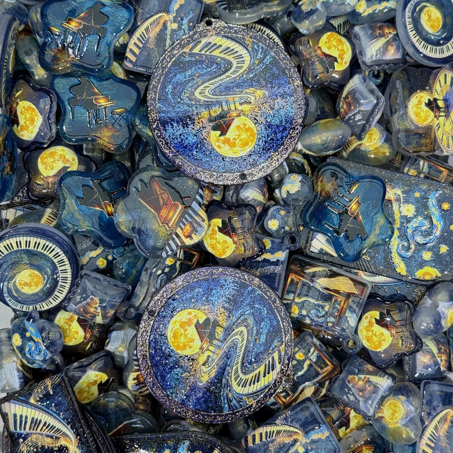 Acrylic slices-Star Sky（for keychains,phonechains,beadable pens,car charms)