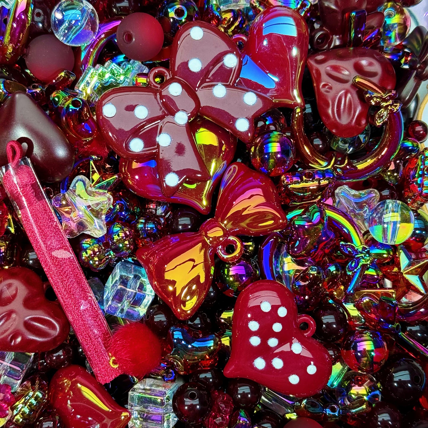 Acrylic beads-Wine red （for keychains,phonechains,beadable pens,car charms)