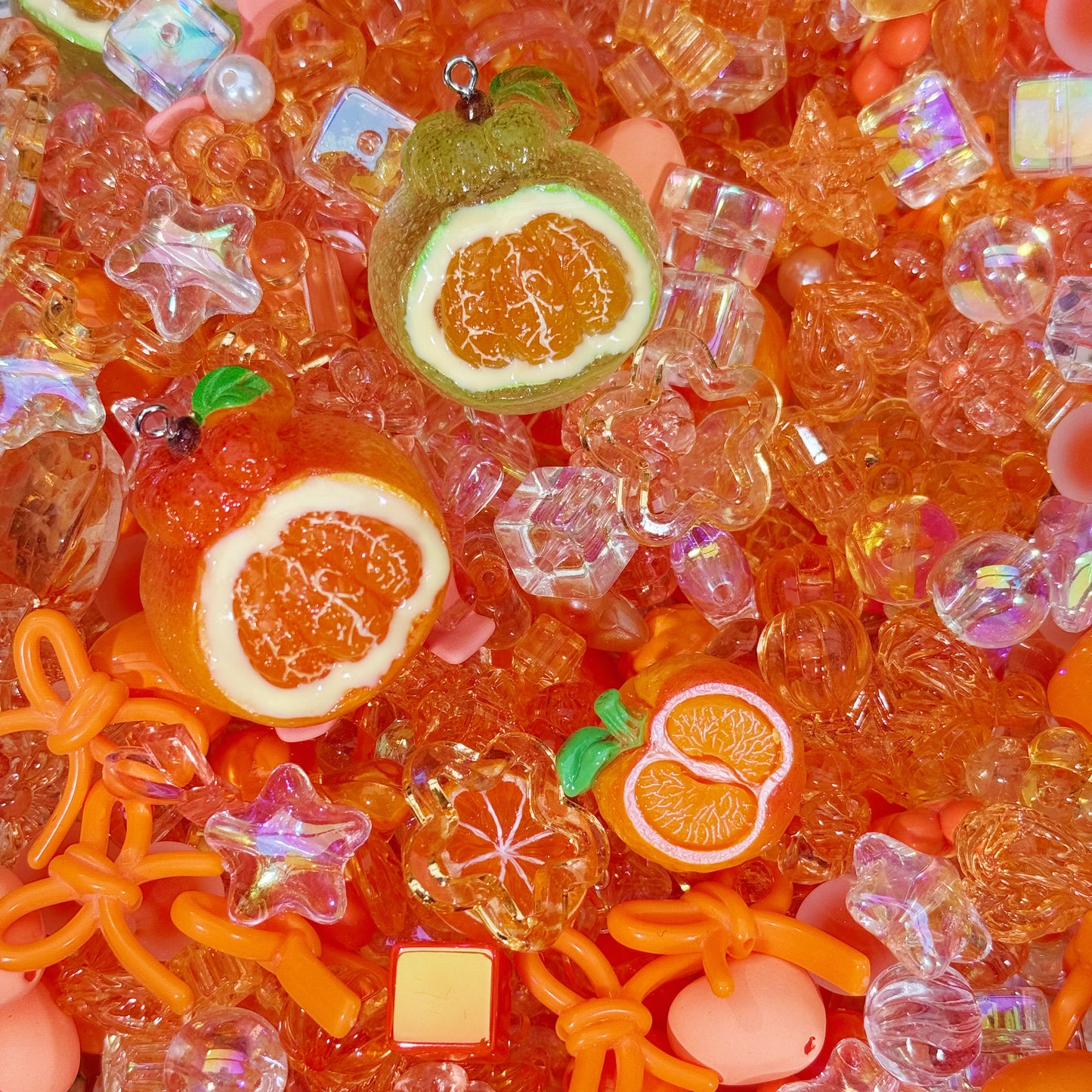 Acrylic beads-Orange juice （for keychains,phonechains,beadable pens,car charms)