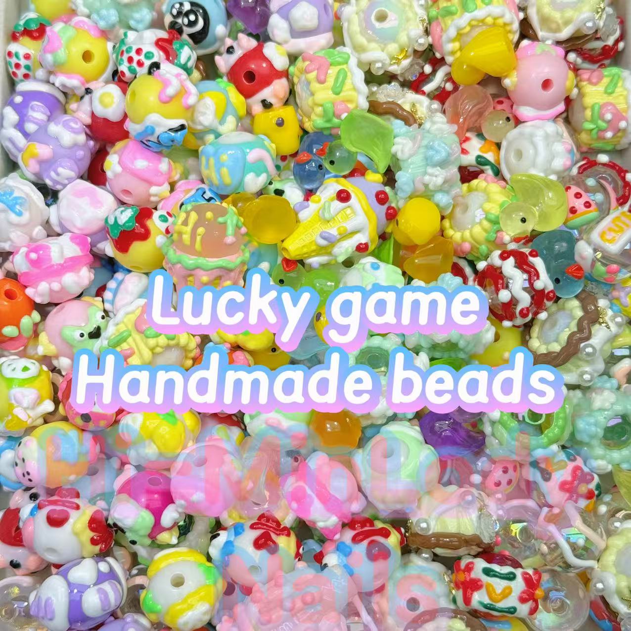 Lucky game-Handmade beads (big oil painted beads)